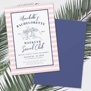 Girls Weekend Social Club Bachelorette Party Invitation