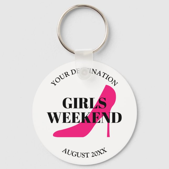 Girls Weekend trip travel destination stiletto Keychain (Front)