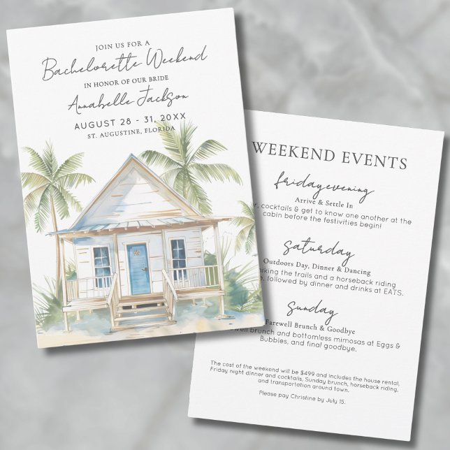 Girls Weekend Tropical Beach Bachelorette Party Invitation (Girls Weekend Tropical Beach Bachelorette Party Invitation)