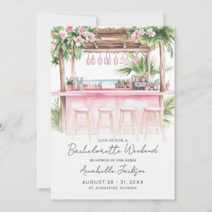 Girls Weekend Watercolor Beach Bachelorette Party Invitation