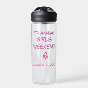 Girls Weekend with Date Name Customizable Text Water Bottle