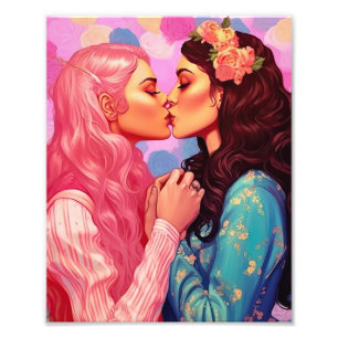 Girls White Love Lesbian Pride Photo Print