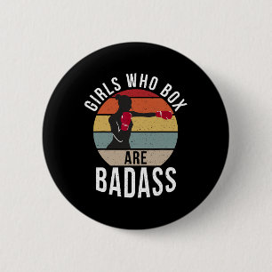 Girls Who Box Are Bad Sport Fighting Boxer 2 Inch Round Button