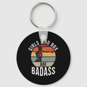 Girls Who Box Are Bad Sport Fighting Boxer Keychain