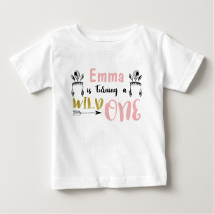 Girls Wild One 1st Birthday Shirt