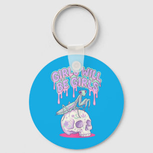 Girls Will Be Girls Cute Kawaii Keychain