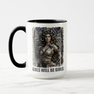 Girls Will Be Girls Gothic Medusa Feminist Mug