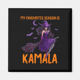 Girls Witch Halloween Cat Lady My Favourite Season Magnet