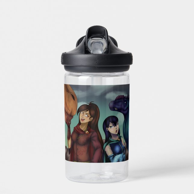 Girls with Dinosaurs Water Bottle (Front)