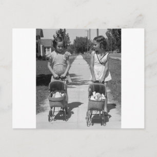 Girls with Dolls, 1941 Postcard