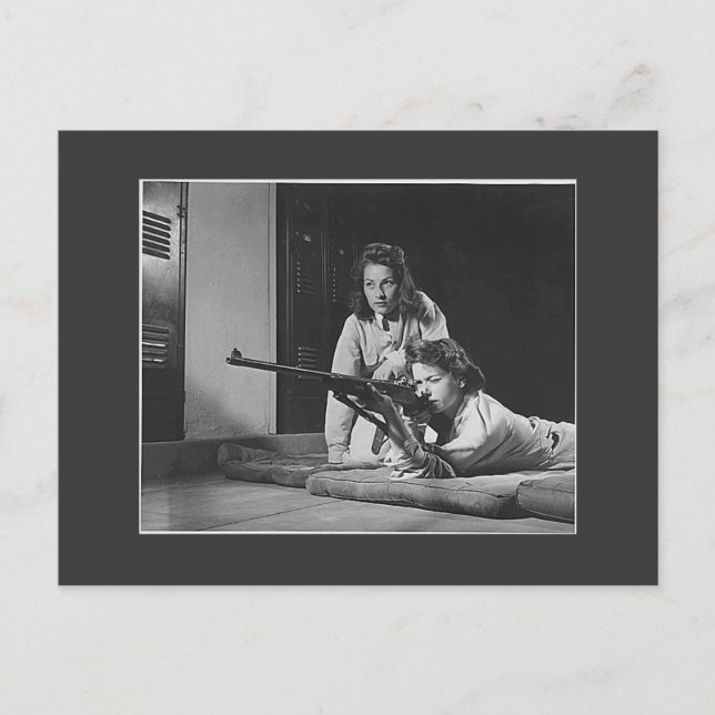 Girls with Guns, 1940s Postcard (Front)