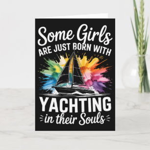 Girls With Yachting Souls Boat Queen Party Cruise  Card