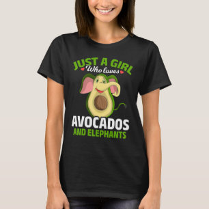 Girls Women Africa Safari Animal Avocado Elephant T-Shirt
