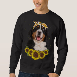 Girls Women Mom Bernese Mountain Dog Sunflower Gif Sweatshirt