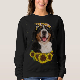 Girls Women Mom Bernese Mountain Dog Sunflower Gif Sweatshirt