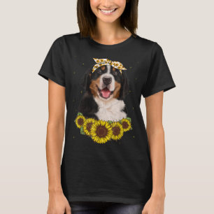 Girls Women Mom Bernese Mountain Dog Sunflower Gif T-Shirt