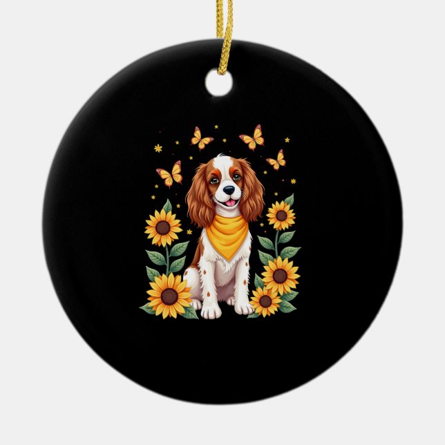 Girls Women Mom Cavalier King Charles Spaniel Dog  Ceramic Ornament (Front)
