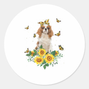 Girls Women Mom Cavalier King Charles Spaniel Dog  Classic Round Sticker