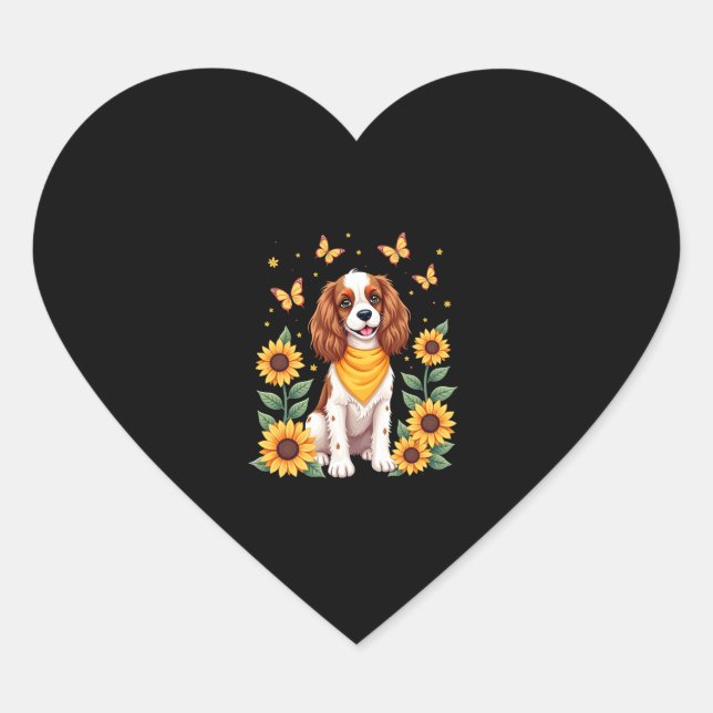 Girls Women Mom Cavalier King Charles Spaniel Dog  Heart Sticker (Front)