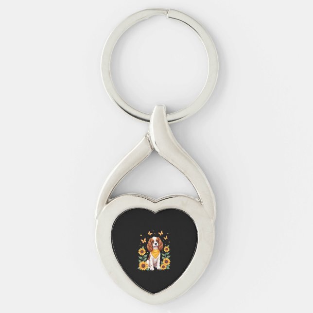 Girls Women Mom Cavalier King Charles Spaniel Dog  Keychain (Front)