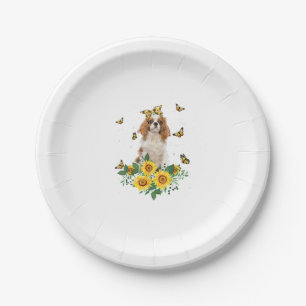 Girls Women Mom Cavalier King Charles Spaniel Dog  Paper Plate