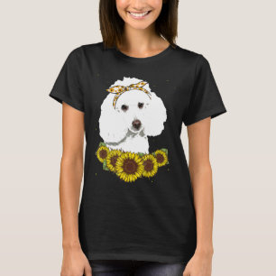 Girls Women Mom Poodle Dog Sunflower Gift T-Shirt