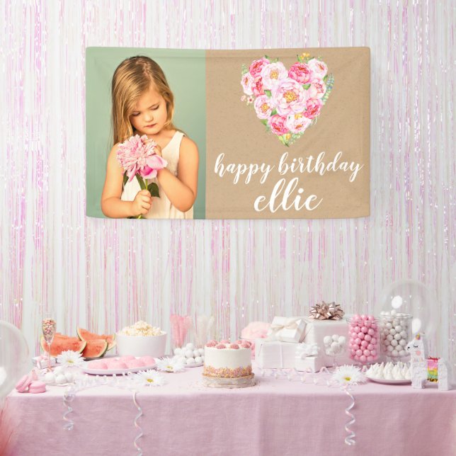 Girls Womens Birthday Wall Decoration Custom Made Banner (Party)