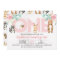 Girls Woodland Animals ONE 1st Birthday Invitation