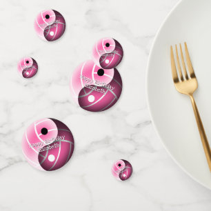 girls yin yang volleyball pink ANY colour birthday Confetti