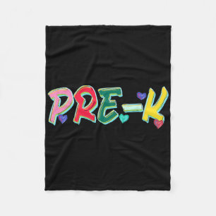 Girly 1st Day Of Pre-k Teacher Student First Day O Fleece Blanket