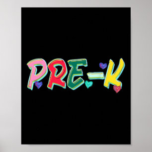 Girly 1st Day Of Pre-k Teacher Student First Day O Poster
