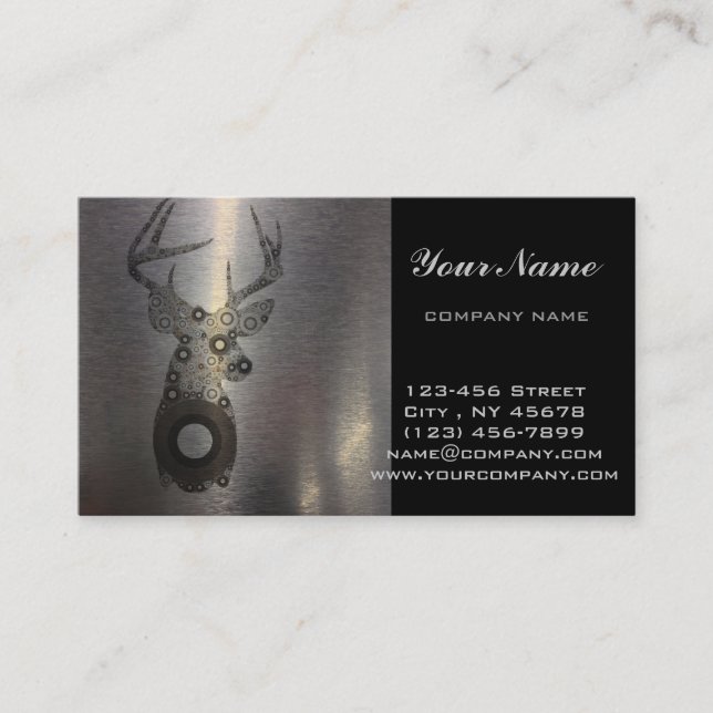girly abstract deer antlers deer silhouette business card (Front)