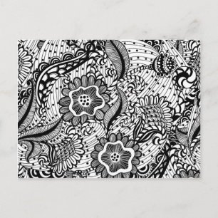 Girly Abstract Floral Postcard