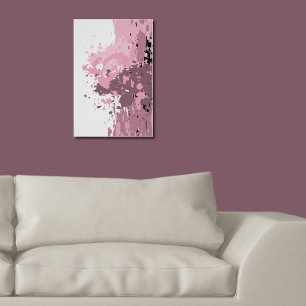 Girly Abstract Pink And White Splatter Poster
