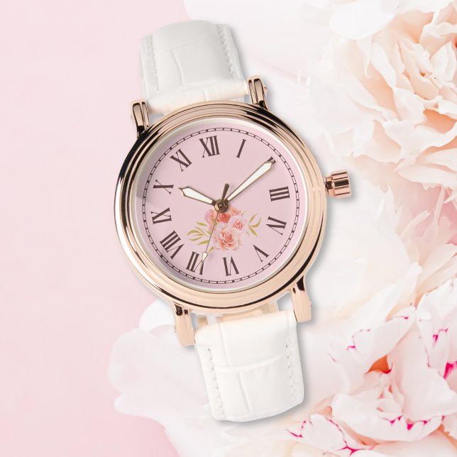 Girly Aesthetic Pink Rose Floral Watch (Creator Uploaded)