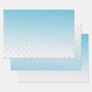 Girly Aqua Glam Dots           Wrapping Paper Sheet