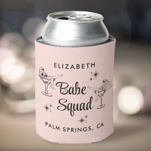 Girly Babe Squad Pink Bachelorette Party Can Cooler