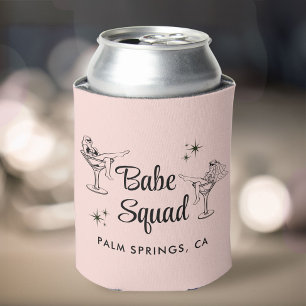 Girly Babe Squad Pink Bachelorette Party Can Cooler