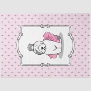 Girly Ballet Princess Old English Sheepdog Grey 1 Tissue Paper