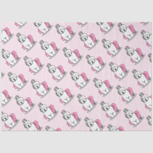 Girly Ballet Princess Old English Sheepdog Grey 1 Tissue Paper
