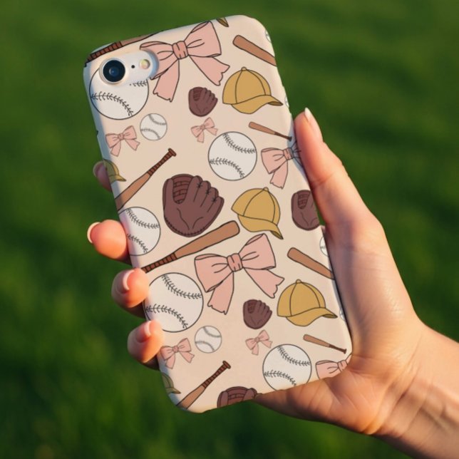 Girly Baseball Bow Pattern Phone Case (Creator Uploaded)