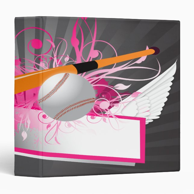 girly baseball designs notebook binder (Front/Spine)