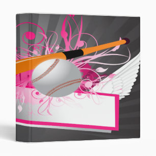 girly baseball designs notebook binder