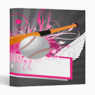 girly baseball designs notebook binder