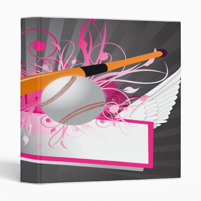 girly baseball designs notebook binder (Front/Spine)