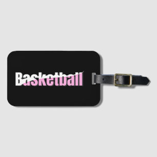 Girly Basketball Player Pink Typography Luggage Tag