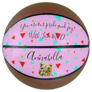 Girly bear template basketball