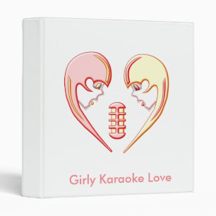 Girly BFF Karaoke Love Heart Binder