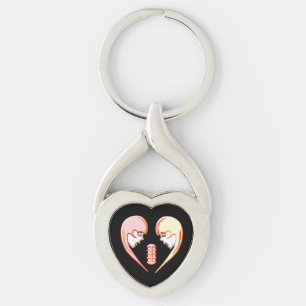 Girly BFF Karaoke Love Heart Keychain