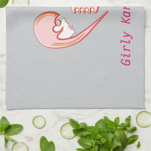 Girly BFF Karaoke Love Heart Kitchen Towel